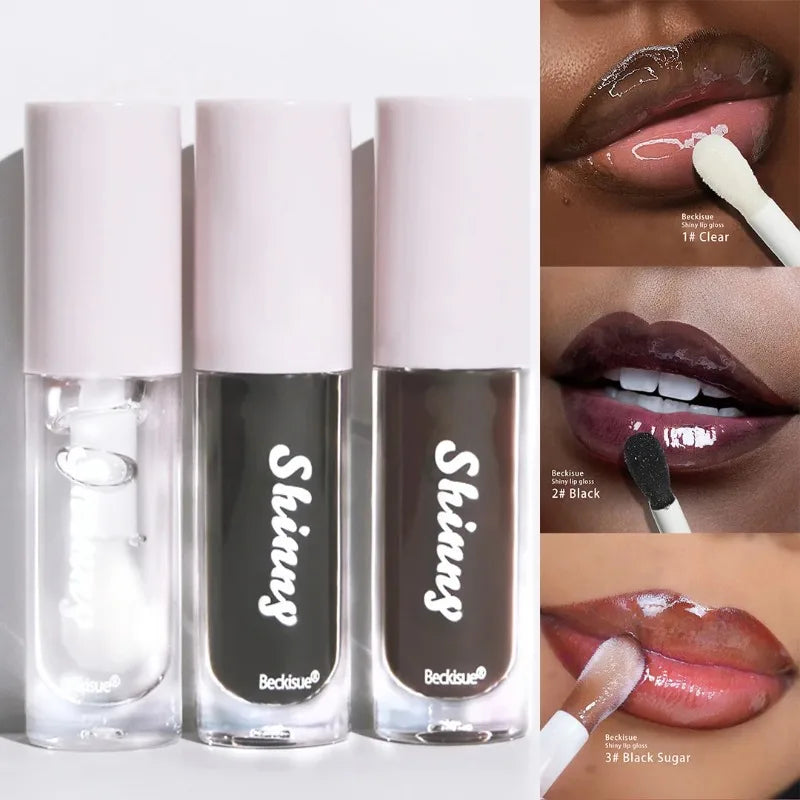 Rynx | Jelly Black Lip Oil Water Gloss Mirror Lip Glaze Moisturizing Translucent Lipstick Wrinkle Brightening Clear Lip Color Volumizing