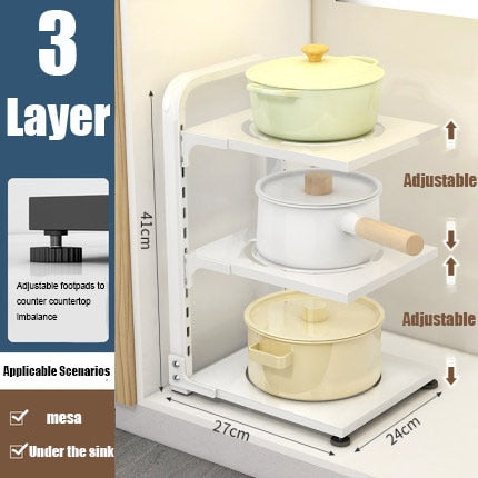 Lisslune | Easy Stack Adjustable Multi-layer Corner Rack