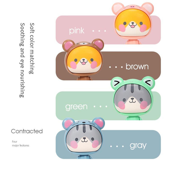 Lisslune | Cute Cartoon Hand Press Foldable Fan
