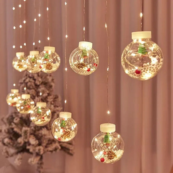 Rynx | Christmas Wish Ball LED Fairy Curtain Light String Wedding Holiday Garland Lamp for Home Room Party Decoration Christmas