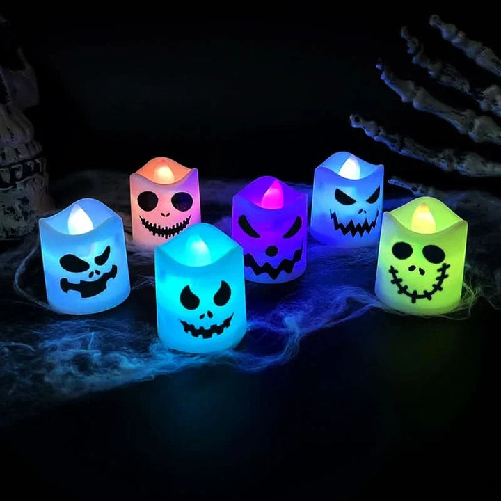 Lisslune | Halloween LED Ghost & Pumpkin Candle Lights – 6 Pack