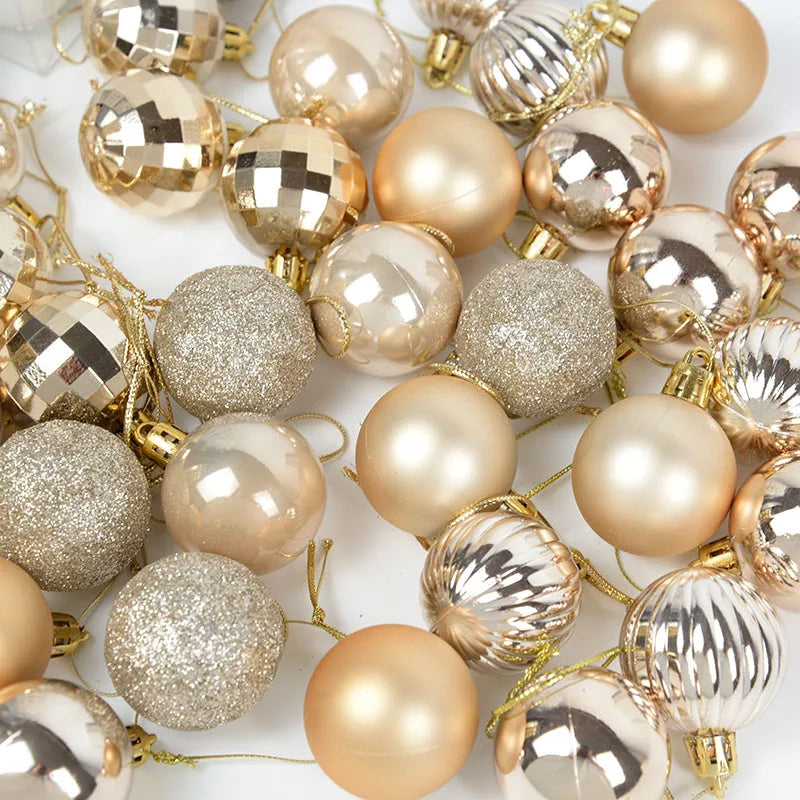 Rynx 1box Christmas balls Christmas tree decoration ball Xmas hanging tree ornament home party decor New Year gift Noel Navidad
