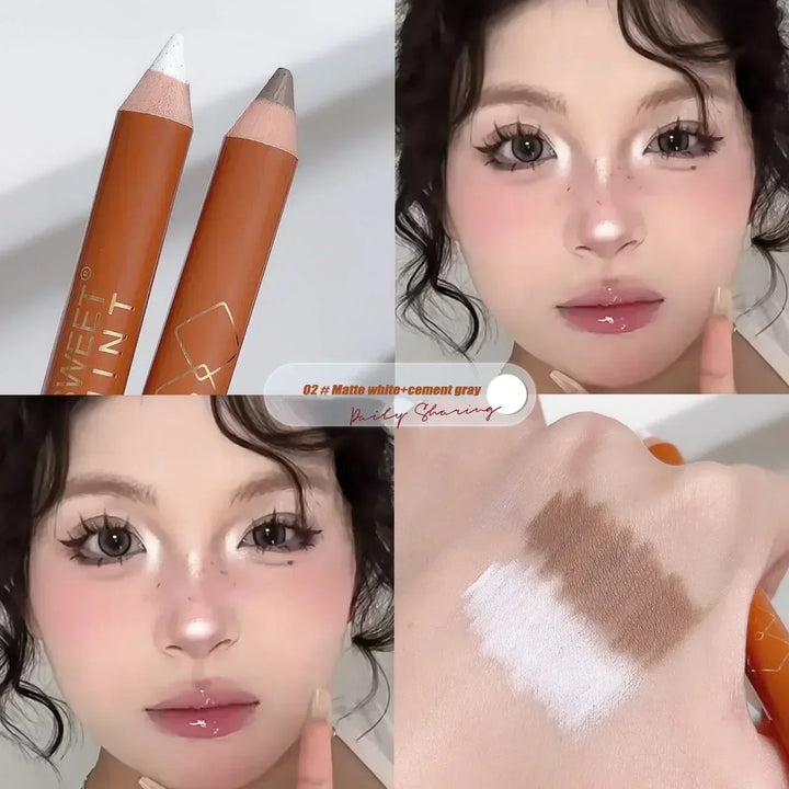 Rynx | Double-sided contour pencil Face brightening concealer Nose shadow Sculpting Natural 3D highlighter shadow pencil Korean makeup