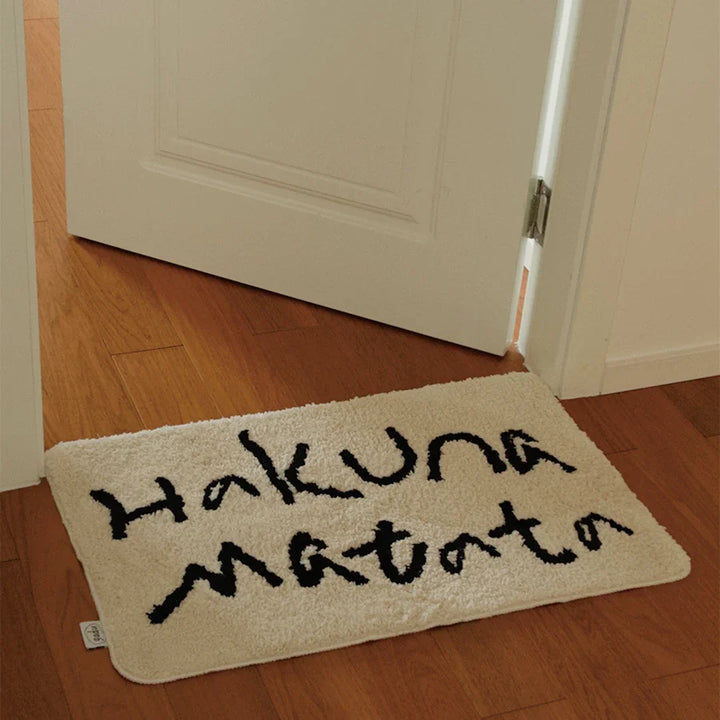 Rynx | Tufting African Proverb Bathroom Mat Living Room Rug Soft Bath Mat Bedroom Rug Door Floor Non-Slip Mat Aesthetic Home Decor