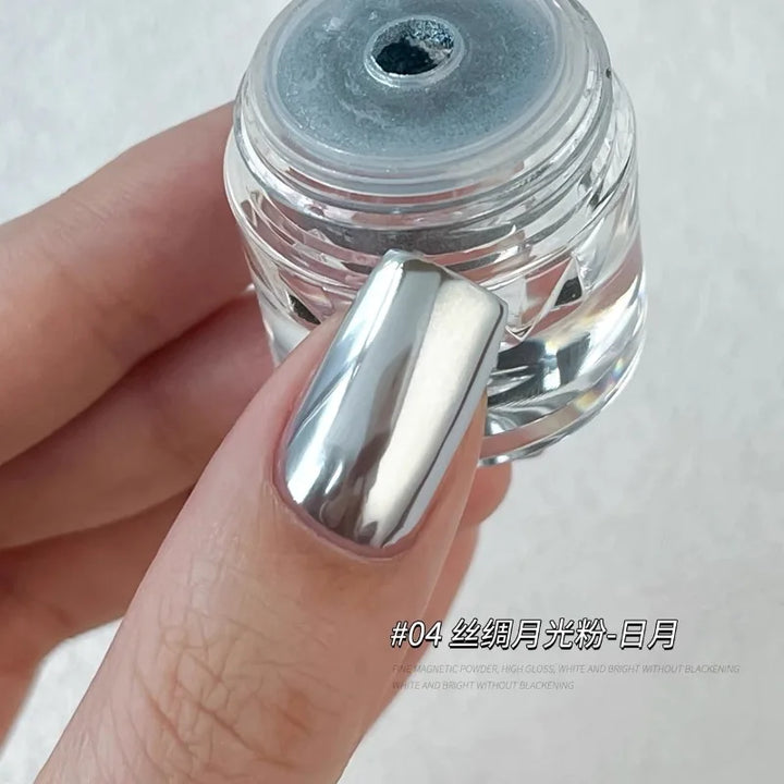 Rynx | 1jar Plating Aurora Chrome Nail Powder High Gloss Moonlight Mirror Fine Glitter Pigment Aurora Pearl Rub Dust Chrome Nails