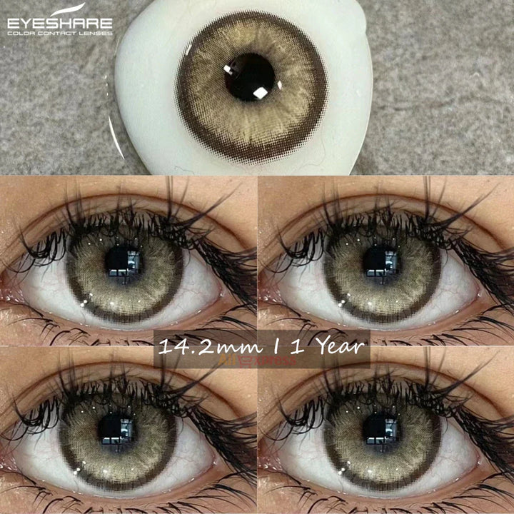 Rynx | Natural colored contact lenses for green eyes Blue contact lenses Brown beauty contact lenses Annual 2 pieces/pair Gray lenses