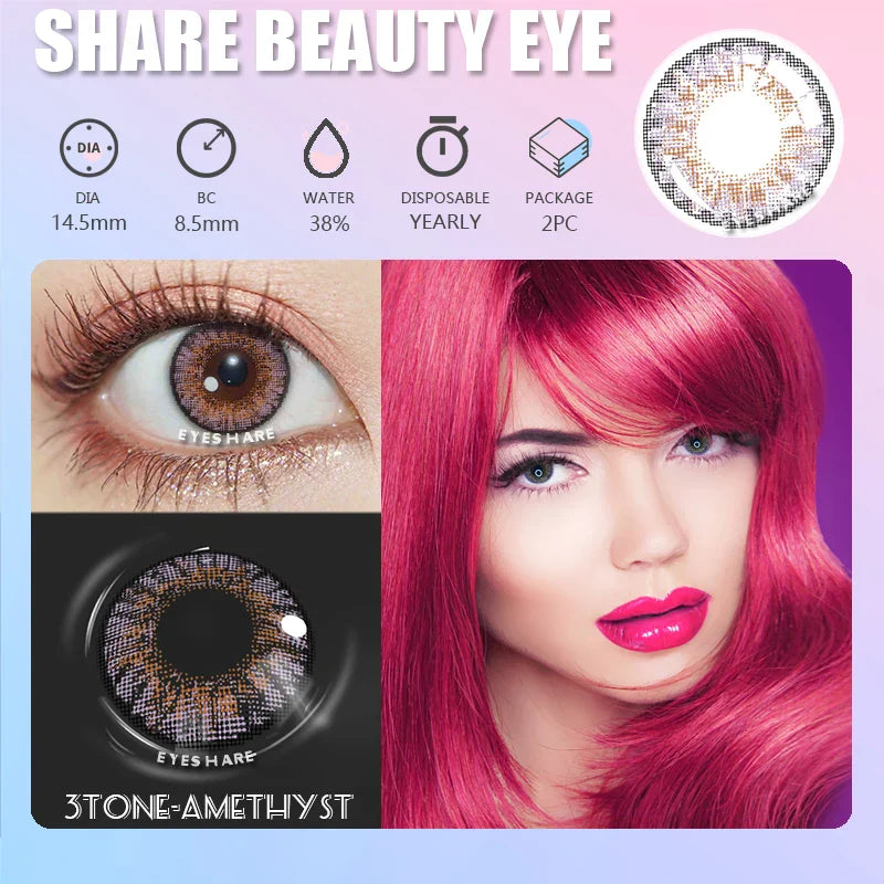 Rynx | 1 Pair Colored Contact Lenses for Eyes Cosplay Lenses for Eyes Blue Contact Lenses Fashion Brown Eye Lens Beauty Makeup