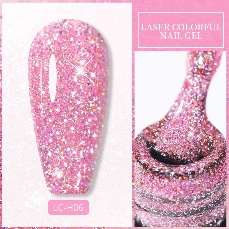 Rynx | 7ml Glitter Gel Nail Polish Semi Permanent Sequins Soak Off UV Gel Colorful DIY Nail Art Polishes