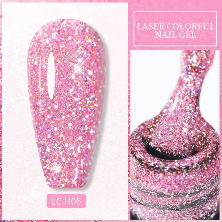 Rynx | 7ml Glitter Gel Nail Polish Semi Permanent Sequins Soak Off UV Gel Colorful DIY Nail Art Polishes