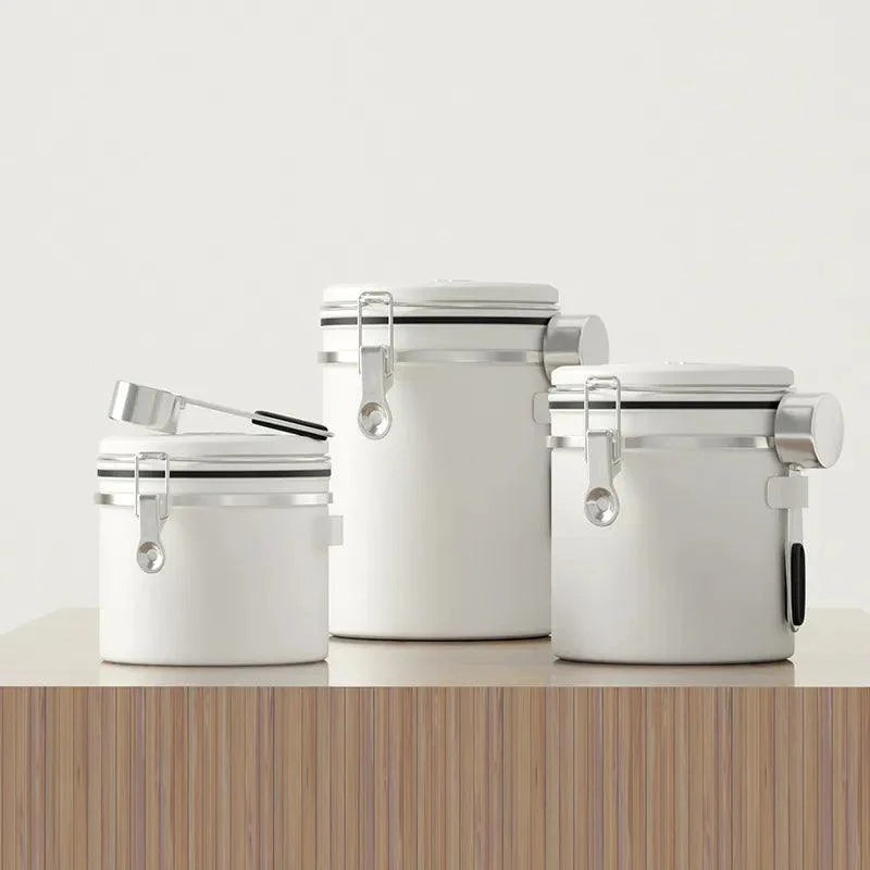 Lisslune | Stylish stainless steel coffee bean containers with date marker and carbon release valve