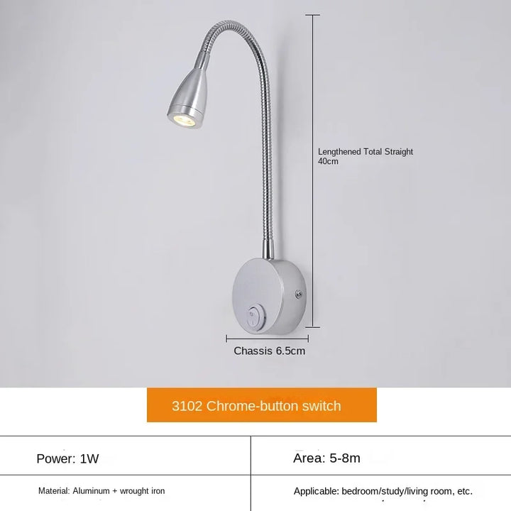 Lisslune | Versatile LED Wall Lamp: Modern, Flexible, Perfect for Reading in Bed