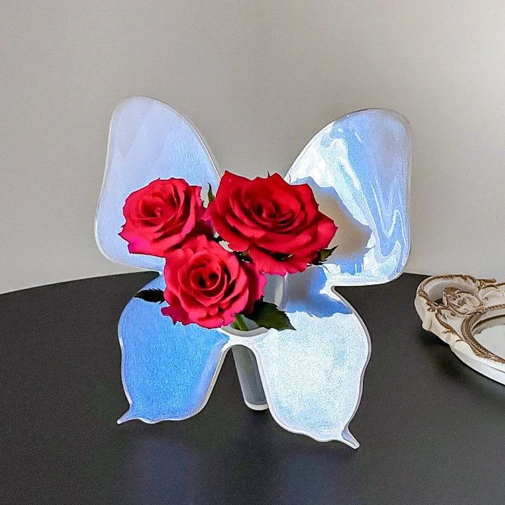 Lisslune | Artistic Butterfly Clear Flower Vase