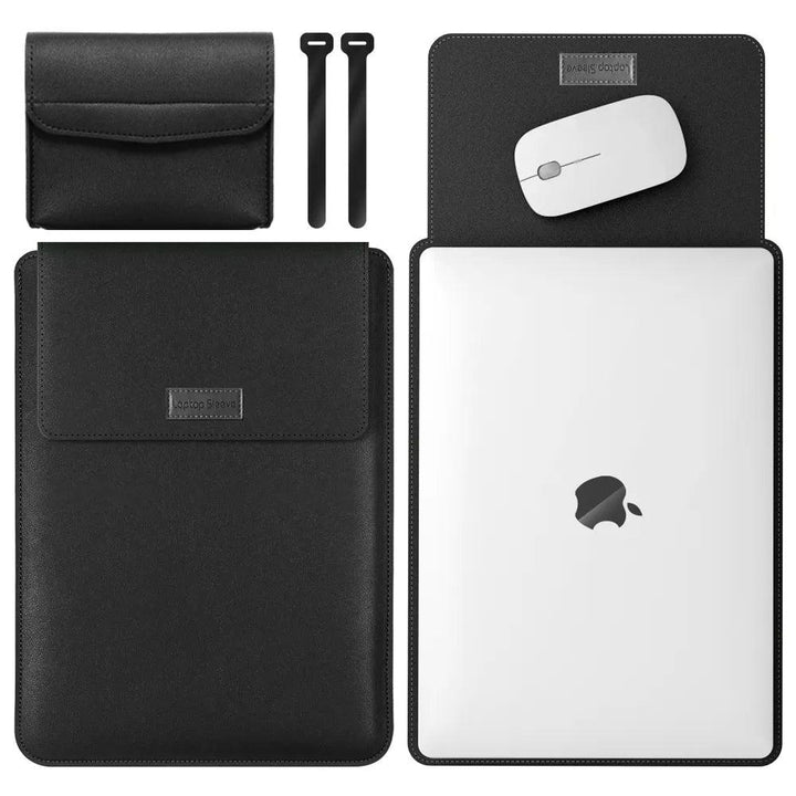 Lisslune | Elegant 13-inch PU leather MacBook Air Pro sleeve set with medium-sized bag & cable organizers