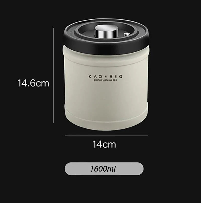 Lisslune | Premium Stainless Steel Coffee Storage Container Set with CO2 Release Valve - Maximize Freshness & Kitchen Organization