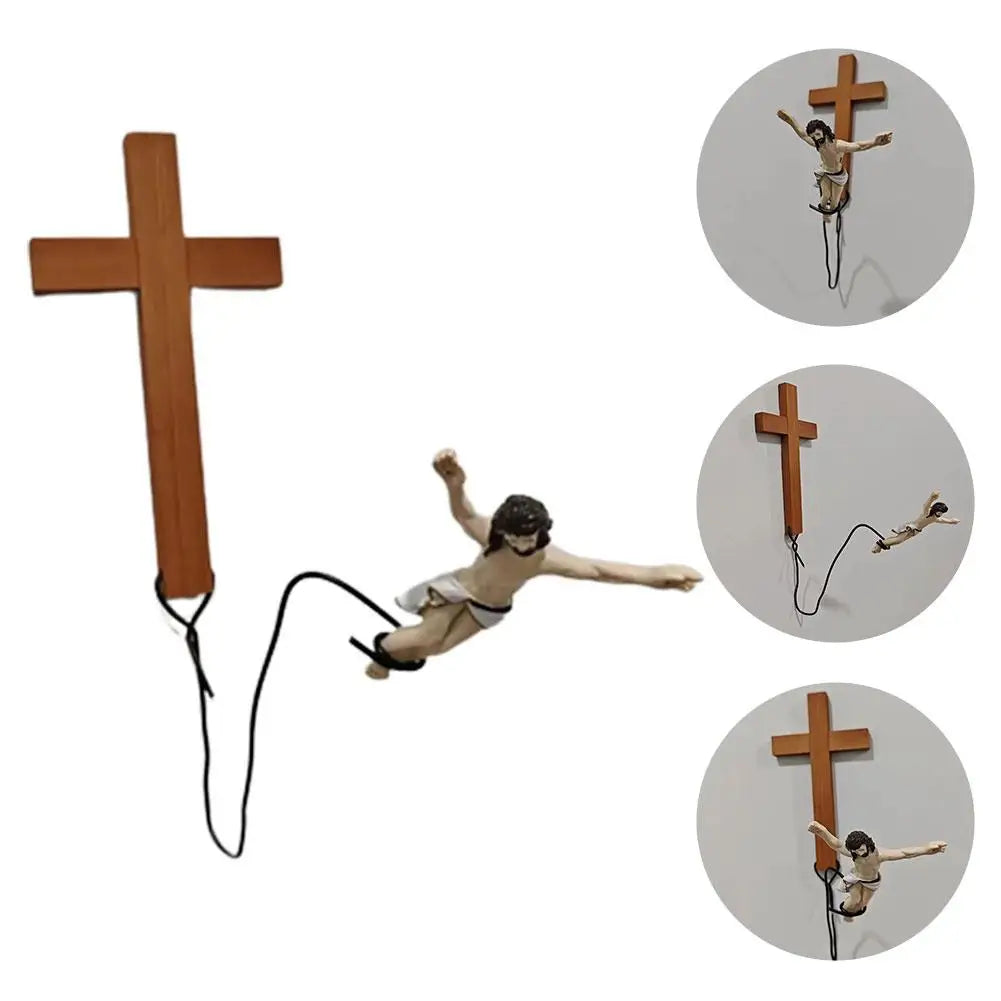 Lisslune | Bungee Jumping Jesus Easter Atmosphere Decorative Ornaments Christ Figure Religious Decorations Holiday Gifts Hanging Ornaments
