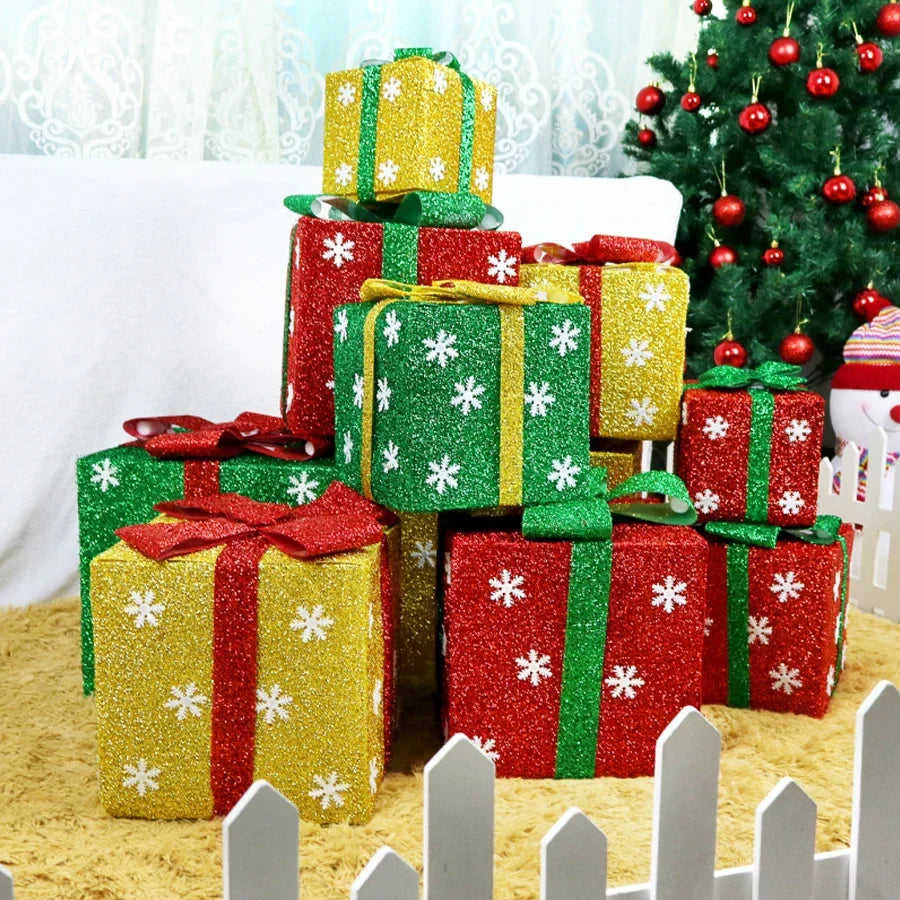 Rynx | Christmas Gift Box New Year Santa Evening Packaging Snowflake Apple Pie Party Decoration Packaging Box Candy Box Merry Christmas