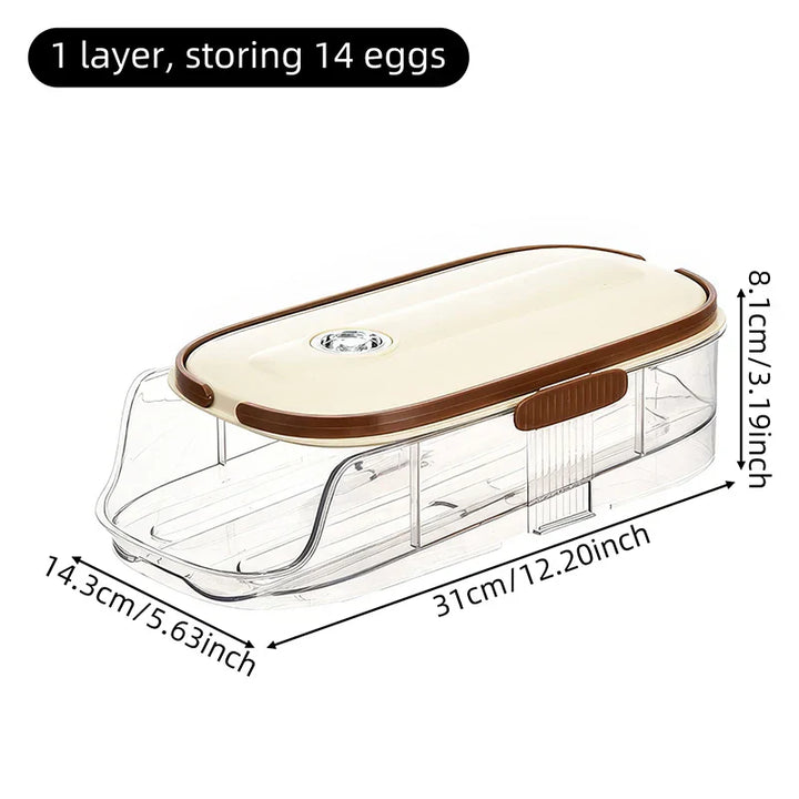 Lisslune | Fridge Organizer Automatic Rolling Transparent Egg Storage Box