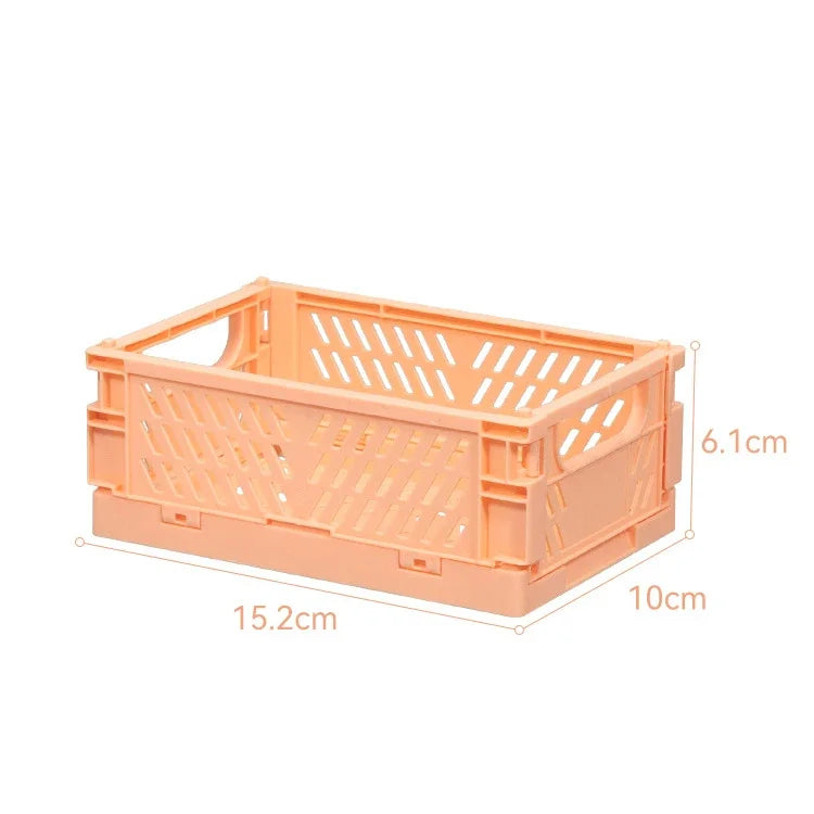Rynx | Plastic foldable storage box folding box basket stackable cute makeup jewelry toy boxes for storage box organizer portable