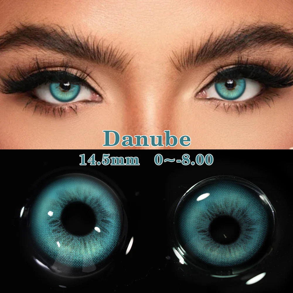 Rynx | New 1 Pair Colored Contact Lenses for Brown Eyes, Fashionable Blue Eye Lenses, Yearly Korean Gray Contact Lenses