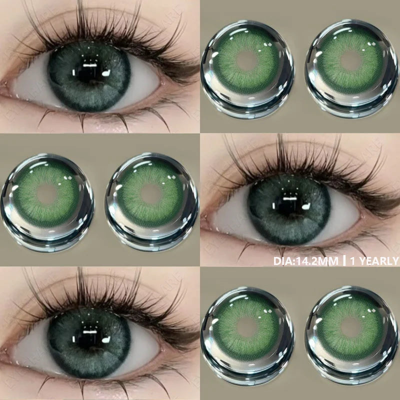 Rynx | 1 Pair Brown Natural Eye Lenses Color Contact Lenses for Eyes Green Lenses Blue Eye Contacts Annual Cosmetic Gray Pupils