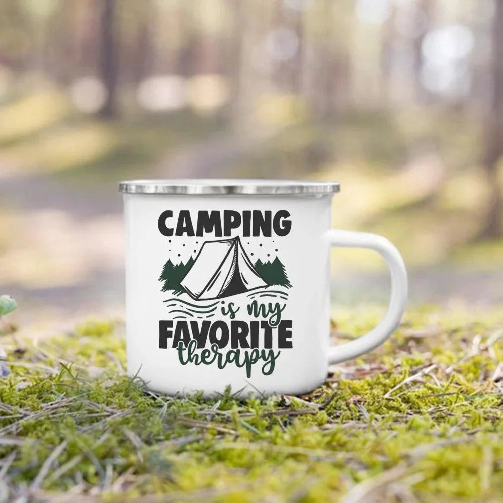 Lisslune | Nature's Adventure Enamel Mug: The Essential Companion for Outdoor Enthusiasts