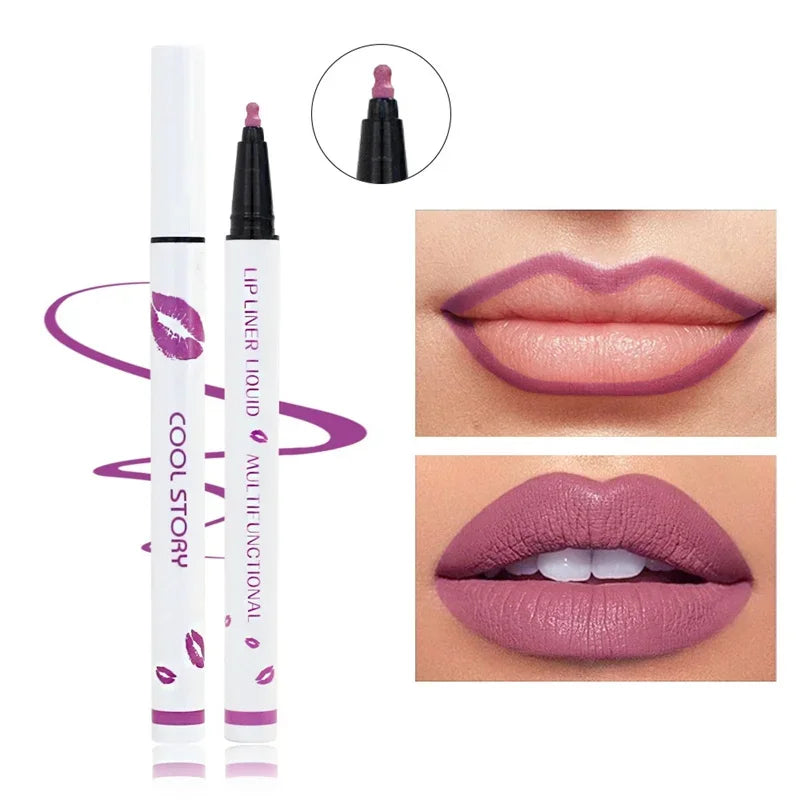 Rynx | Liquid Lipliner Pencil Long-lasting Lip Cosmetics Tool Matte Soft Lip Liner Quick-drying Smudge-proof Natural Lipstick Pencil