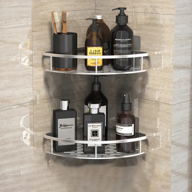 Lisslune | Stylish & Practical No-Drill Shower Corner Shelf – Space-Saving Bathroom Storage Rack
