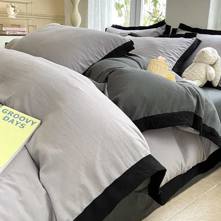 Rynx Ins Style Bedding Set Heavyweight Heavy Water Washable Wool Style Double Color Bedding Sheet Cover Pillowcase Set For Summer Winter
