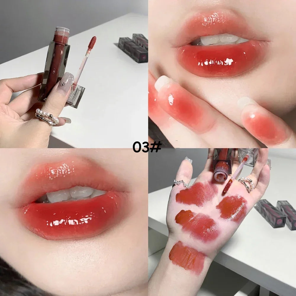 Rynx | Liquid Lipstick 6 Colors Mirror Dye Lip Gloss Moisturizing Waterproof Long-lasting Lip Color Korean Natural Makeup Cosmetics