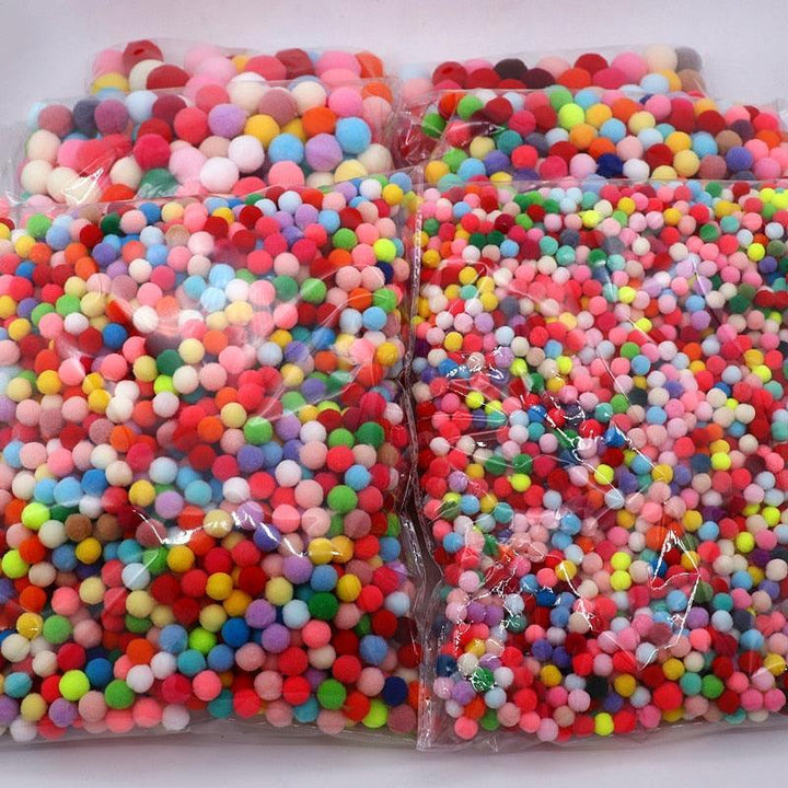 Lisslune | Colorful Spandex Pompom Craft Kit for Creative Projects
