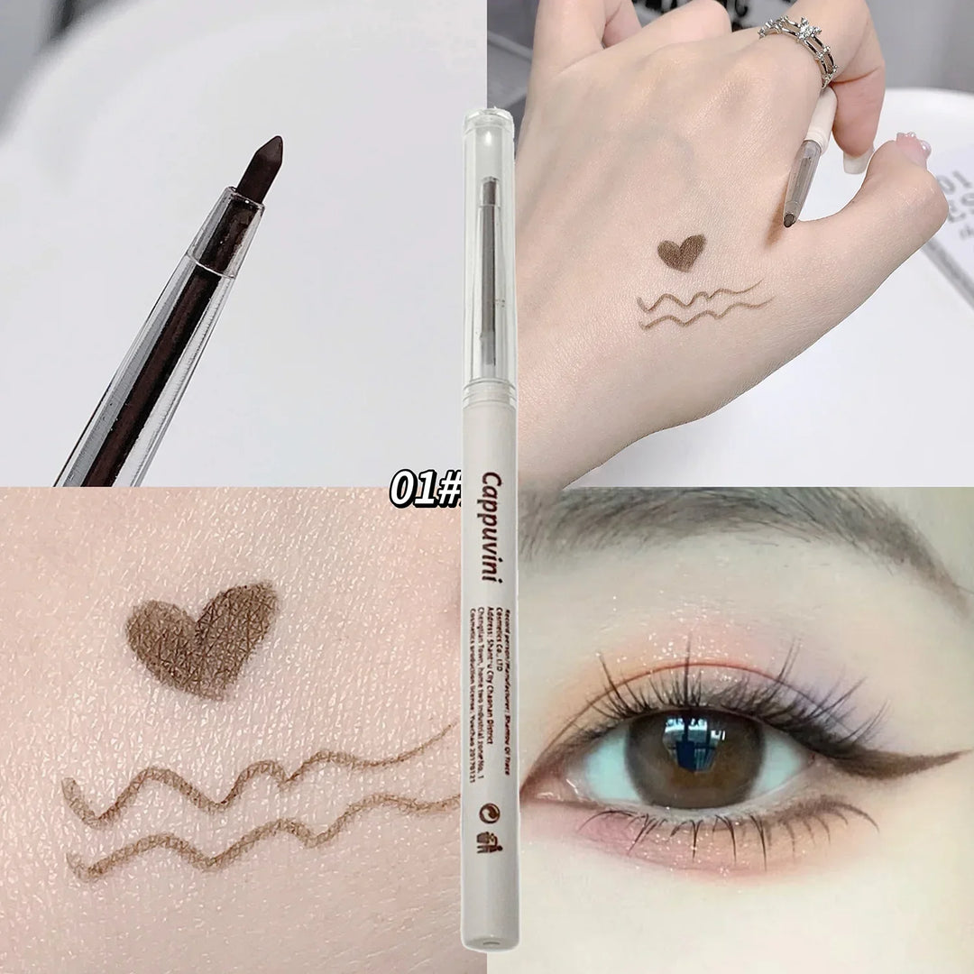 Rynx | Matte Lying Silk Spinner Eyeliner Pencil Waterproof Eye Pencil Non-Blooming Quick Dry Tea Brown Eyeshadow Pencil Makeup Durable