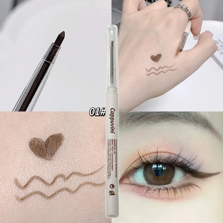 Rynx | Matte Lying Silk Spinner Eyeliner Pencil Waterproof Eye Pencil Non-Blooming Quick Dry Tea Brown Eyeshadow Pencil Makeup Durable