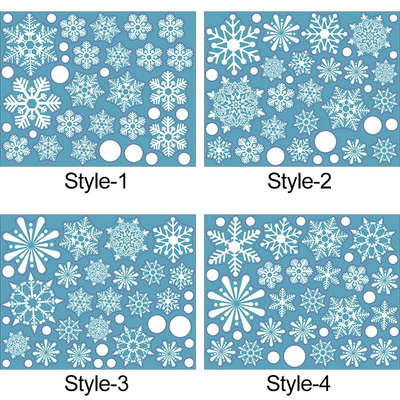 Rynx 36 Pieces/Set White Snowflake Christmas Wall Stickers Glass Window Stickers Christmas Decoration for Home New Year Gift Navidad 2024