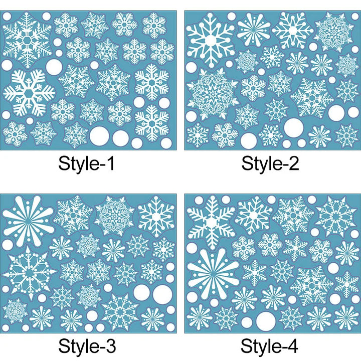 Rynx 36 Pieces/Set White Snowflake Christmas Wall Stickers Glass Window Stickers Christmas Decoration for Home New Year Gift Navidad 2024