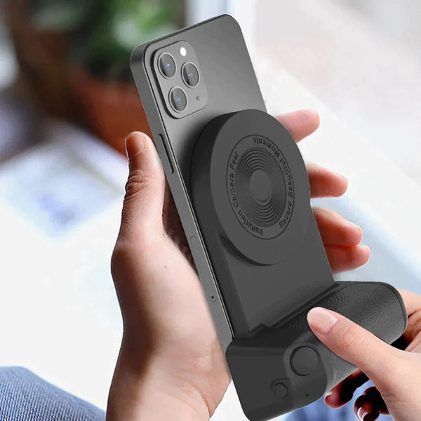 Lisslune | Griply Magnetic Phone Holder with Wireless Charging – Anti-Vibration Hand Grip for Stable Shots