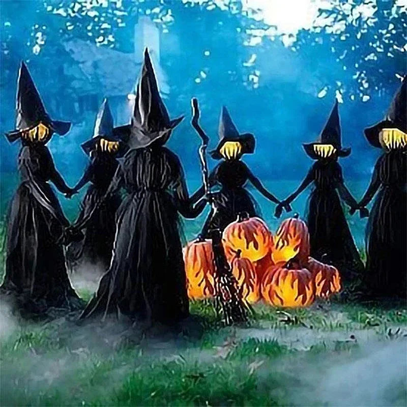 Rynx | 170cm Halloween Glowing Witch Ghost Halloween Decoration Horror Props Creepy Skeleton For Halloween Decoration Voice Control