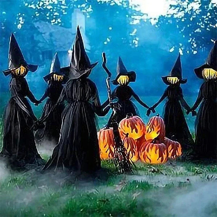 Rynx | 170cm Halloween Glowing Witch Ghost Halloween Decoration Horror Props Creepy Skeleton For Halloween Decoration Voice Control
