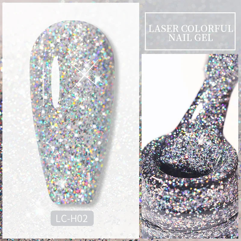 Rynx | 7ml Glitter Gel Nail Polish Semi Permanent Sequins Soak Off UV Gel Colorful DIY Nail Art Polishes