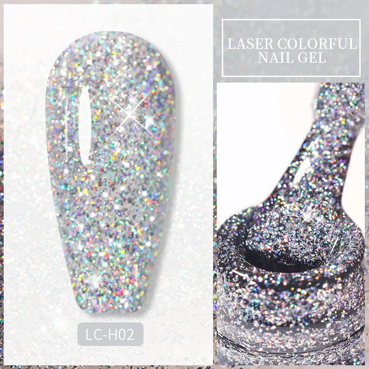 Rynx | 7ml Glitter Gel Nail Polish Semi Permanent Sequins Soak Off UV Gel Colorful DIY Nail Art Polishes