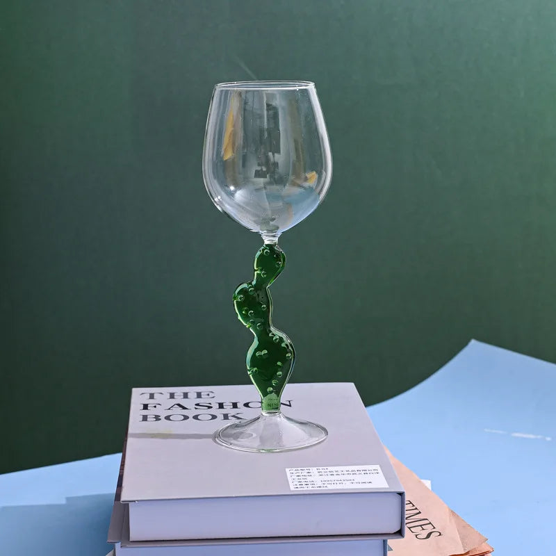 Rynx | Cactus Stemware Wine Glass Cocktail Glass Heat Resistant Glass Red Wine Glass Cocktail Goblet Drinking Utensils Barware