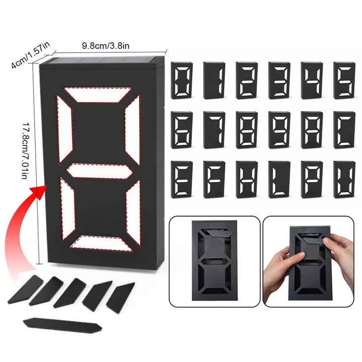 Lisslune | Elegant Solar-Powered LED House Number Sign: Contemporary Outdoor Signage