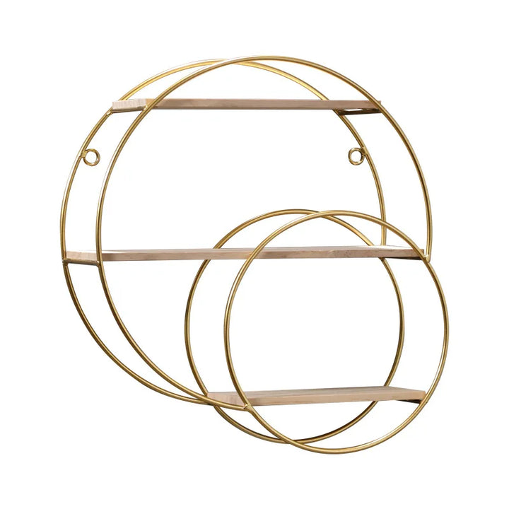 Lisslune | NordicWave Double Circle Wall Shelf – Scandinavian Floating Shelf for Home Décor & Storage