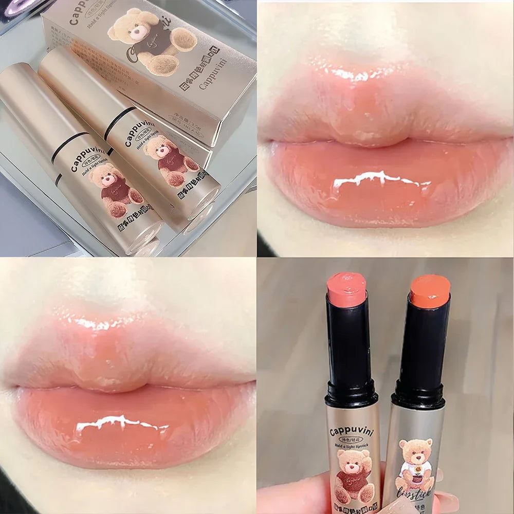 Rynx | Tinted Moisturizing Lipstick Waterproof Mirror Jelly Cherry Red Lip Lacquer Long-lasting Non-Sticky Cup Clear Solid Lip Gloss Cosmetics