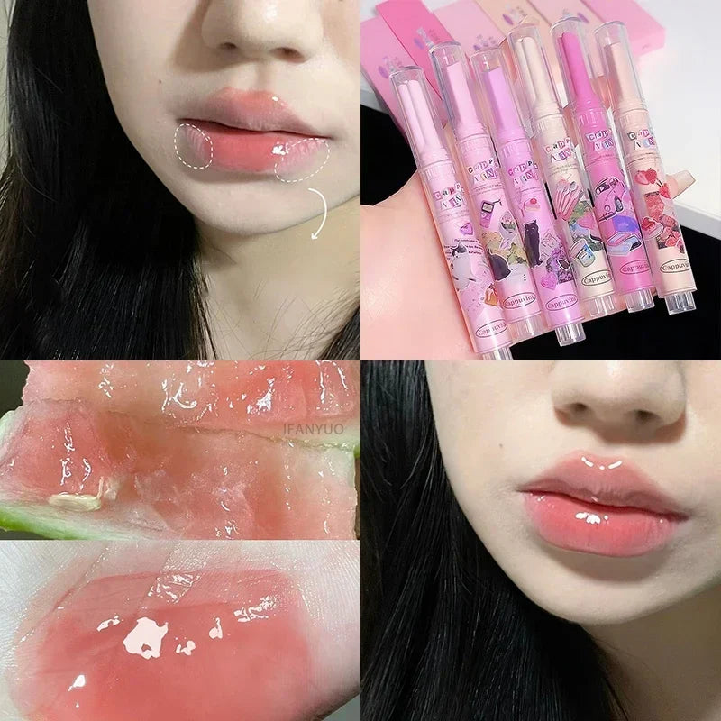 Rynx | Water Light Lip Glass Tint Clear Mirror Lipstick Waterproof Moisturizing Lipstick CAPPUVNI Shine Glitter Lipstick Women Makeup