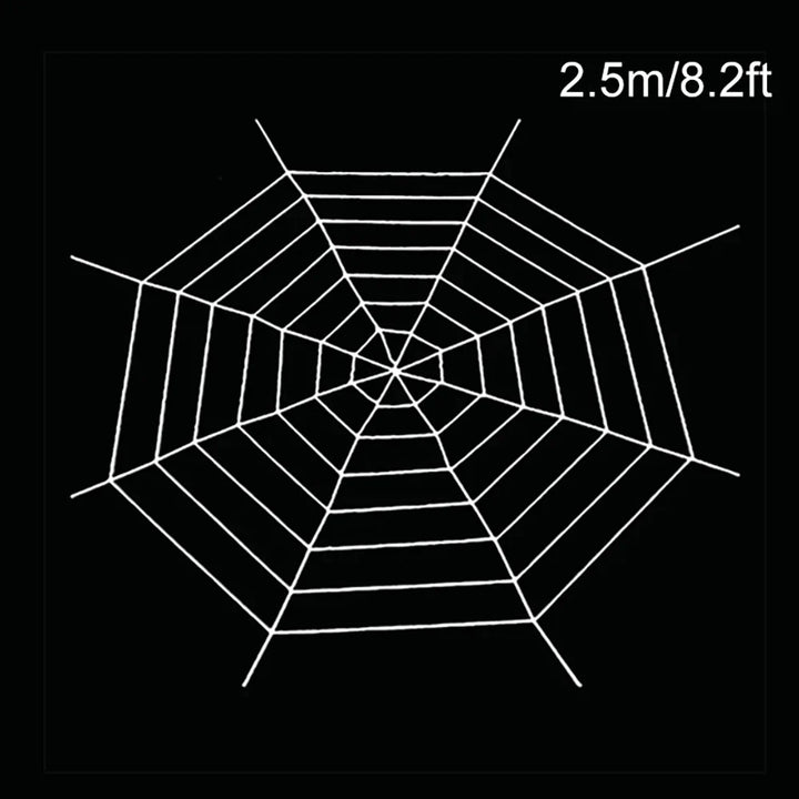 Rynx | 1.5/2.5 m Giant Spider Web Halloween Decorations, White Black Spider Web for Home, Large Horror Stretchable Spider Web for Outdoors