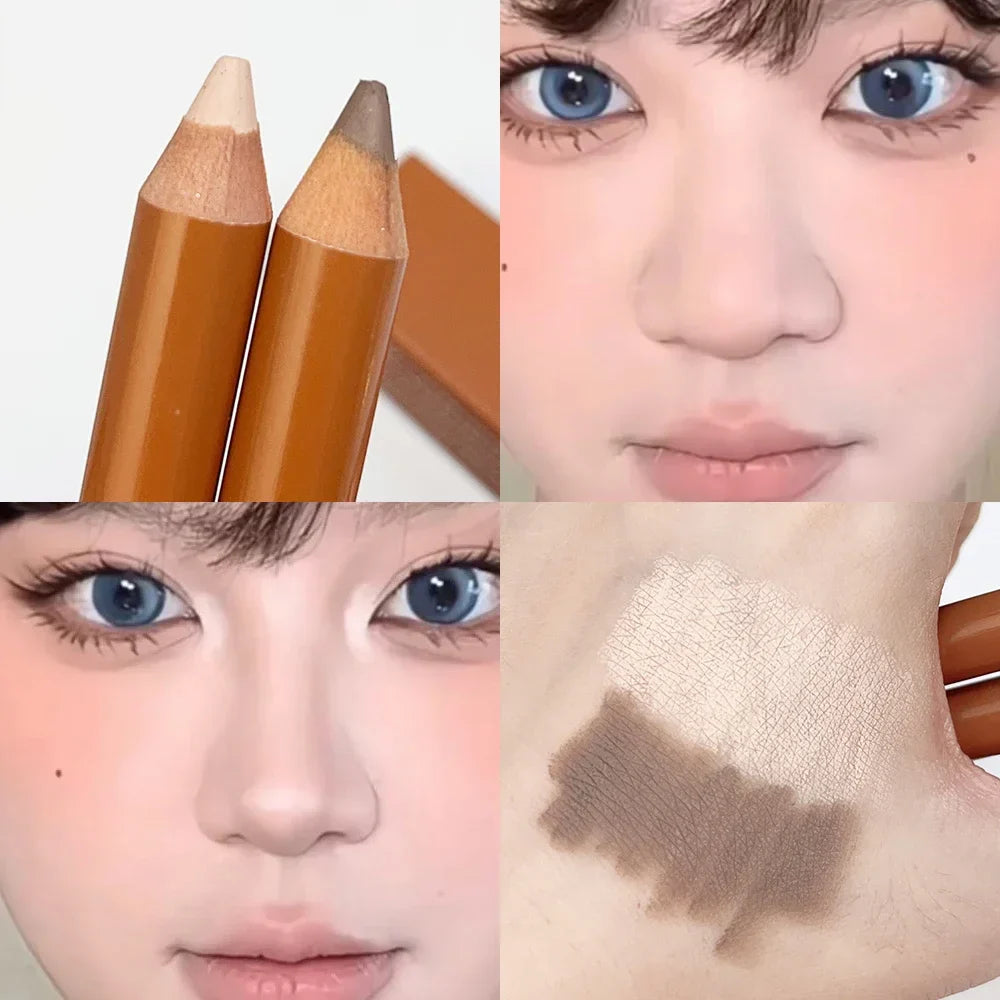 Rynx | Double-ended face highlighter contour stick long-lasting brightening 3D nose shadow sculpting stick concealer corrector stick cosmetics