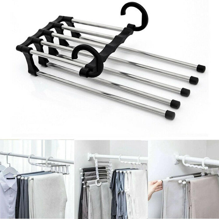 Lisslune | Ultimate 5-in-1 Stainless Steel Pants Organizer for Efficient Clothing Management