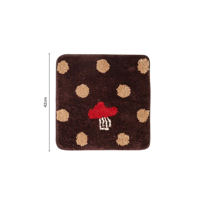 Rynx | Lovely Tufting Seat Cushion Mat Soft Round Square Mushroom Dots Chair Sofa Pad Home Office Warm Room Decor for Autumn Winter