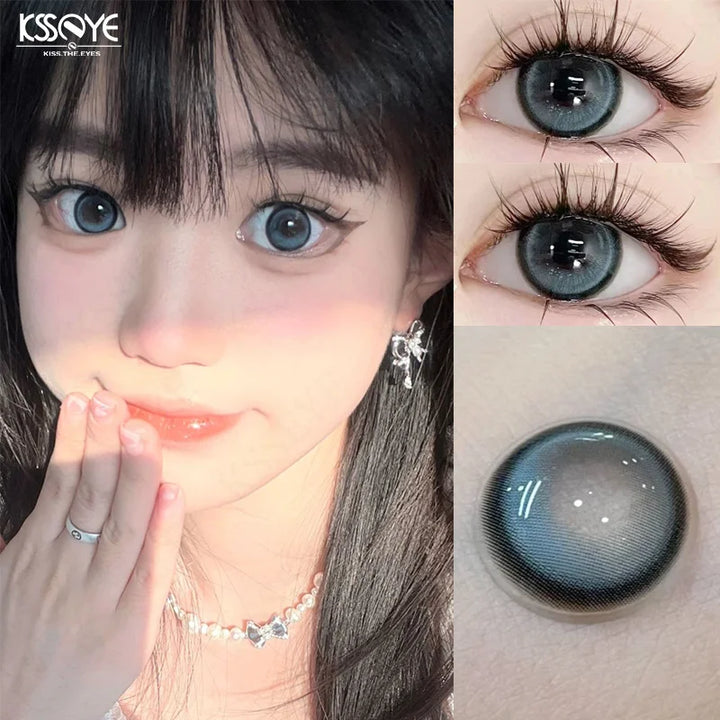 Lisslune | 1 Pair Korean Lenses Colored Contact Lenses for Eyes Prescription Myopia Beauty Pupil Soft Blue Lenses