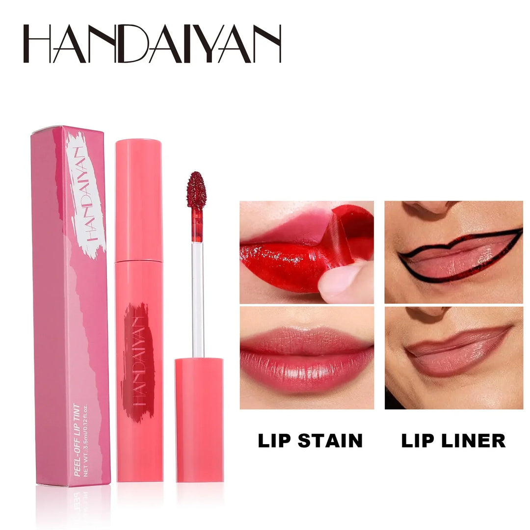 Rynx | Peel-Off Tattoo Mask Lip Gloss Lipstick Waterproof Long-Lasting Matte Lip Tint Red Brown Contour Tear-Off Lip Stain Cosmetics